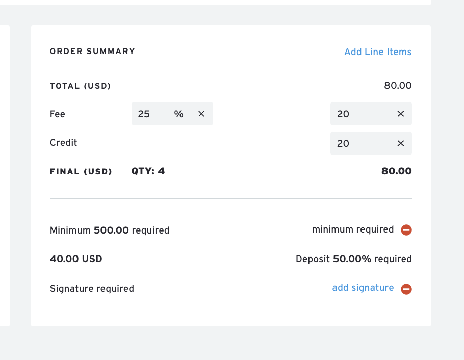 Set, Manage & Request Order Deposits