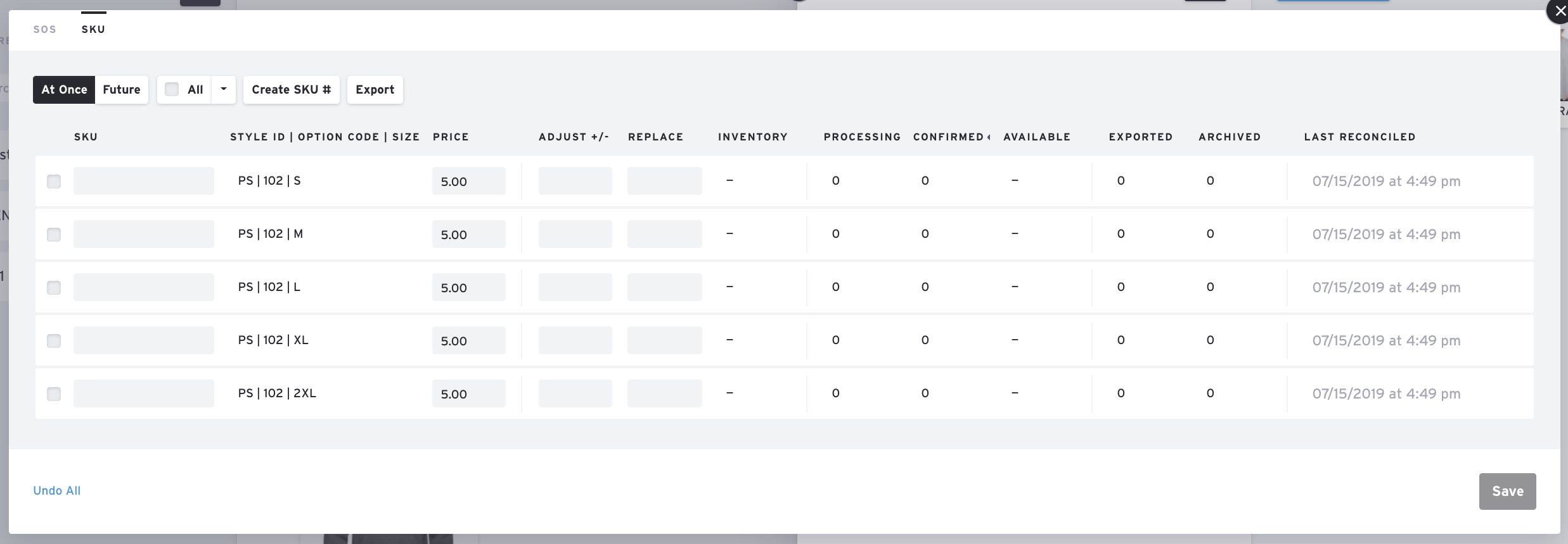 Setting Different Prices for Different Sizes/Options